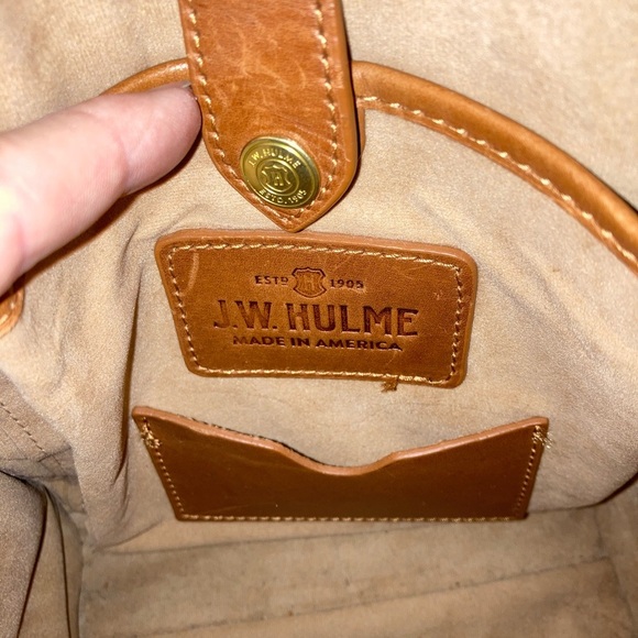 JW HULME CO EDITOR CORRESPONDENT BROWN SADDIE HERITAGE SHOULDERBAG LEATHER - Picture 3 of 13
